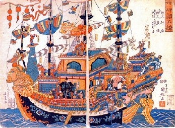 ギヤマン細工船（弘化4年）の錦絵